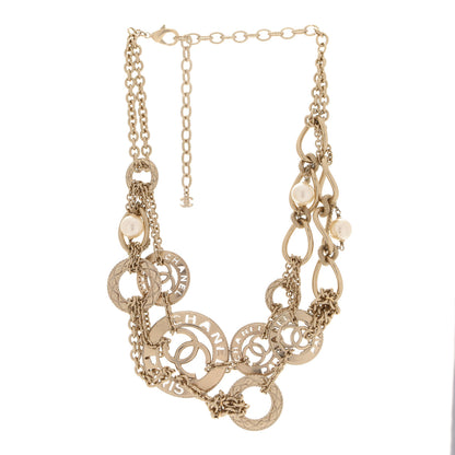 Chanel Pearl Chain Link CC Necklace Gold 3 of 6