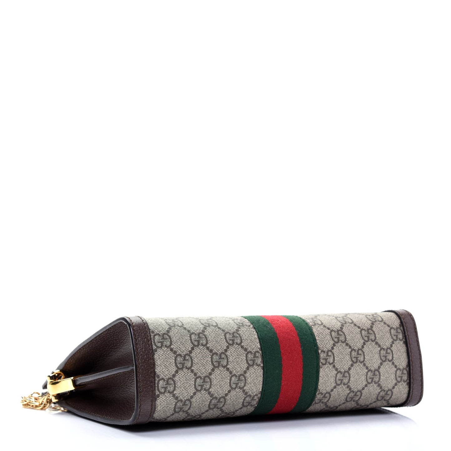 GG Supreme Monogram Web Small Ophidia Chain Shoulder Bag Brown