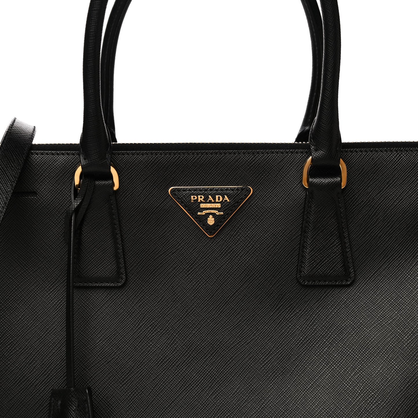Saffiano Large Galleria Double Zip Tote Black