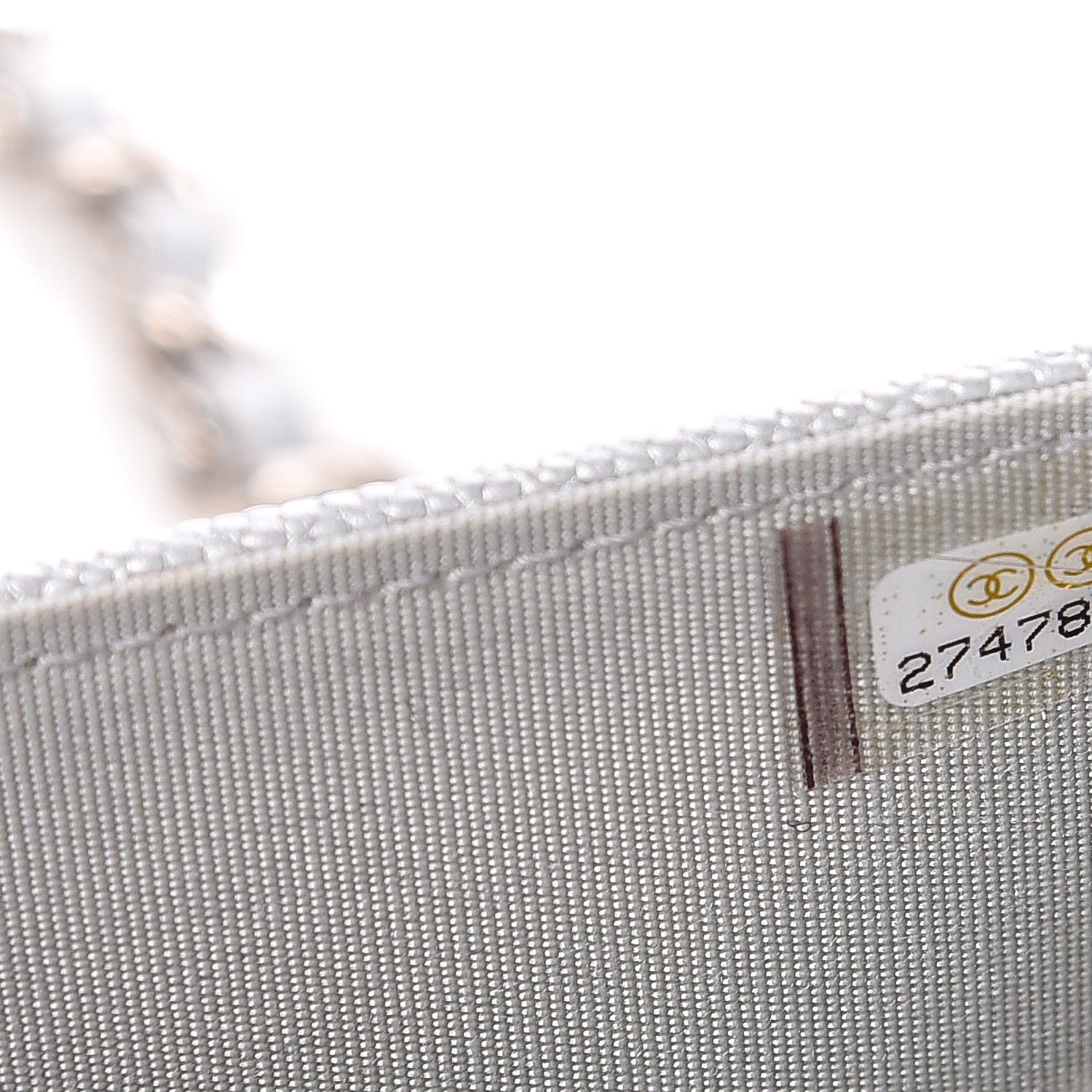 Chanel Metallic Caviar Chevron Quilted Vintage Mademoiselle Wallet On Chain WOC Silver 8 of 12