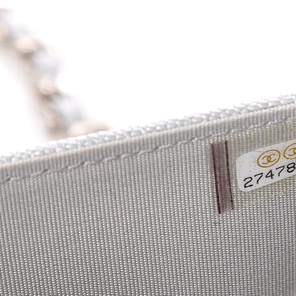 Chanel Metallic Caviar Chevron Quilted Vintage Mademoiselle Wallet On Chain WOC Silver 8 of 12