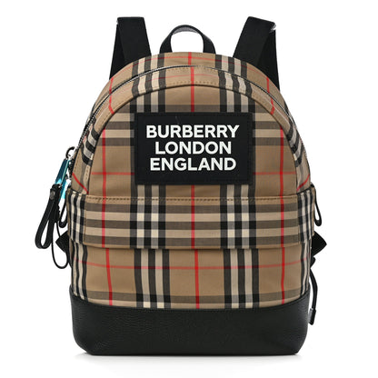Burberry House Check Canvas Calfskin Small Nico Backpack Archive Beige 1 of 9
