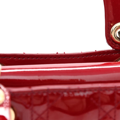 Christian Dior Patent Cannage Mini Lady Dior Red 12 of 15