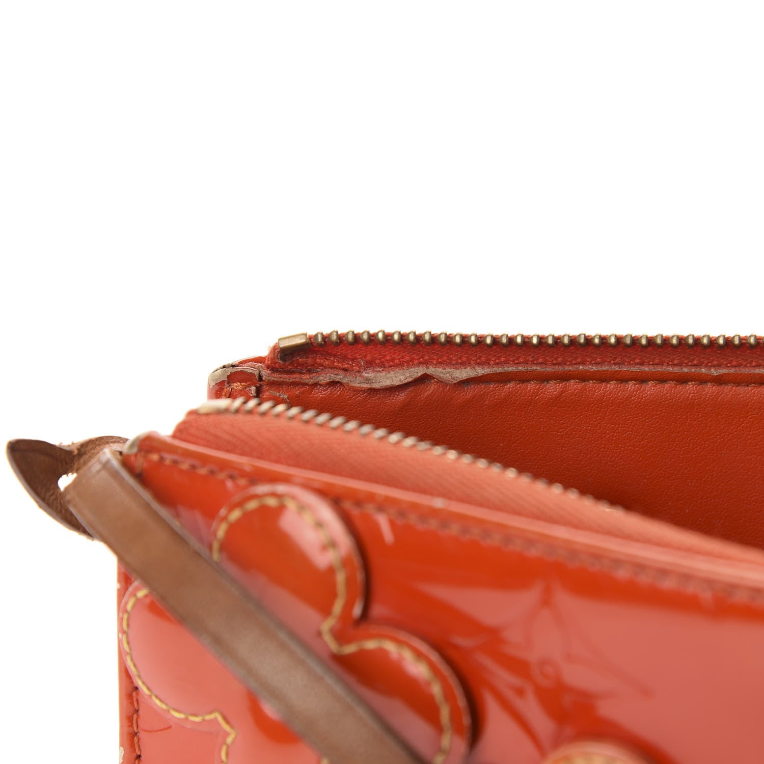 Louis Vuitton Vernis Lexington Fleurs Pochette Orange 11 of 14