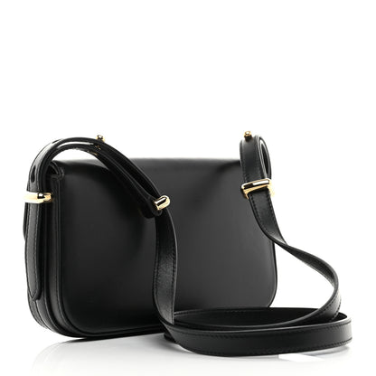 Prada Soft Calfskin Metal Triangle Logo Flap Shoulder Bag Black 3 of 10