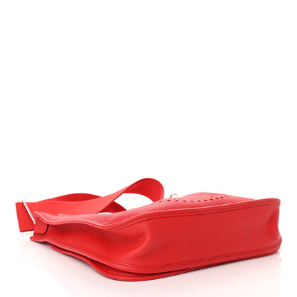 Hermes Taurillon Clemence Evelyne III PM Rouge De Coeur 4 of 10