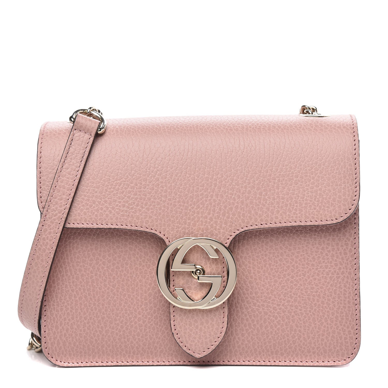 Gucci Dollar Calfskin Small Interlocking G Shoulder Bag Soft Pink 1 of 9