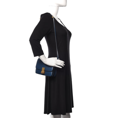 Celine Smooth Calfskin Small Classic Box Flap Bag Metallic Blue 2 of 11