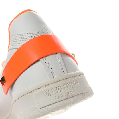 Valentino Garavani Calfskin Womens Backnet Sneakers 37 White Orange Fluo 9 of 12