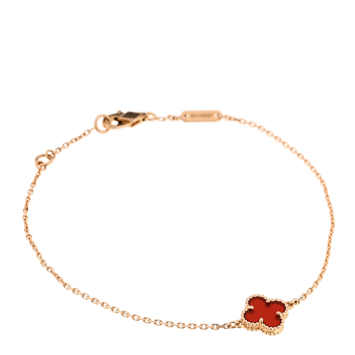 18K Rose Gold Carnelian Sweet Alhambra Bracelet