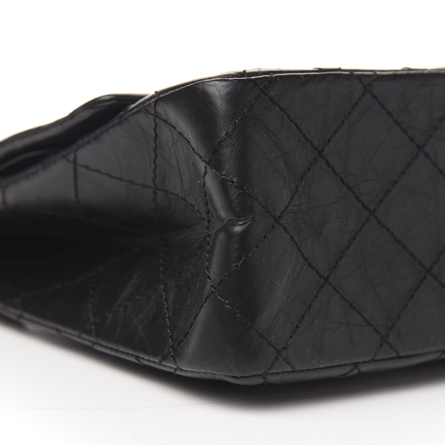 Aged Calfskin Quilted 2.55 Reissue 266 Flap Black