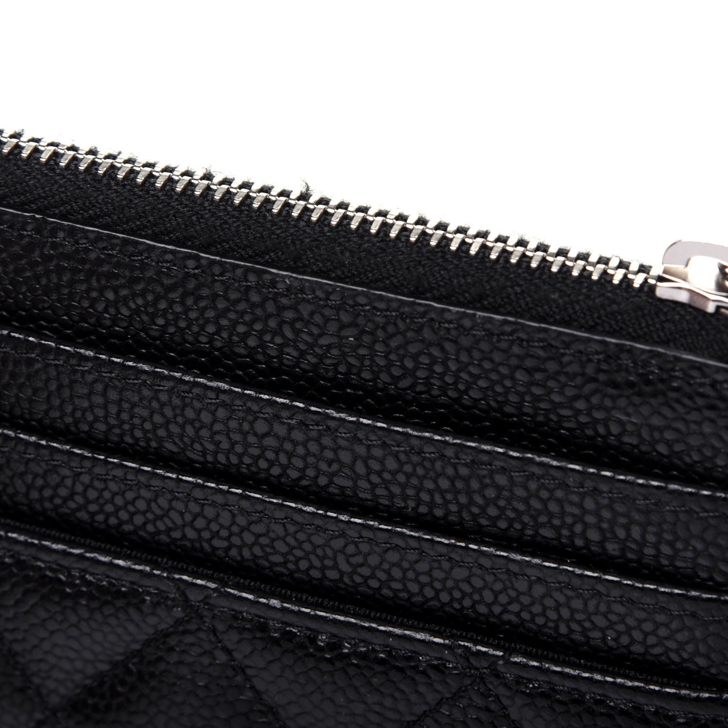 Chanel Caviar Quilted CC Zip Card Holder Black 10 of 13