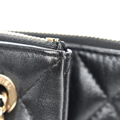Chanel Shiny Lambskin Quilted Medium Double Case With Strap Black 11 of 11