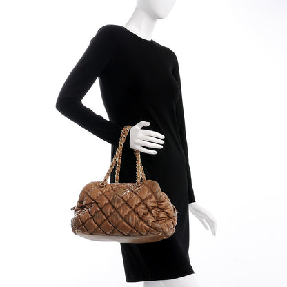 Chanel Lambskin Bubble Quilt Bowler Dark Beige 2 of 14