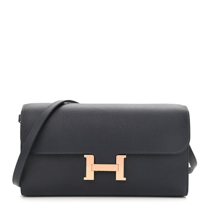 Hermes Evercolor Constance Wallet To Go Bleu Nuit 1 of 11