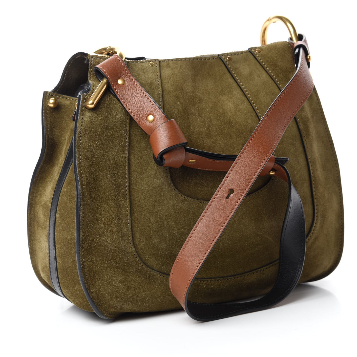 Calfskin Suede Small Hayley Hobo Eucalyptus