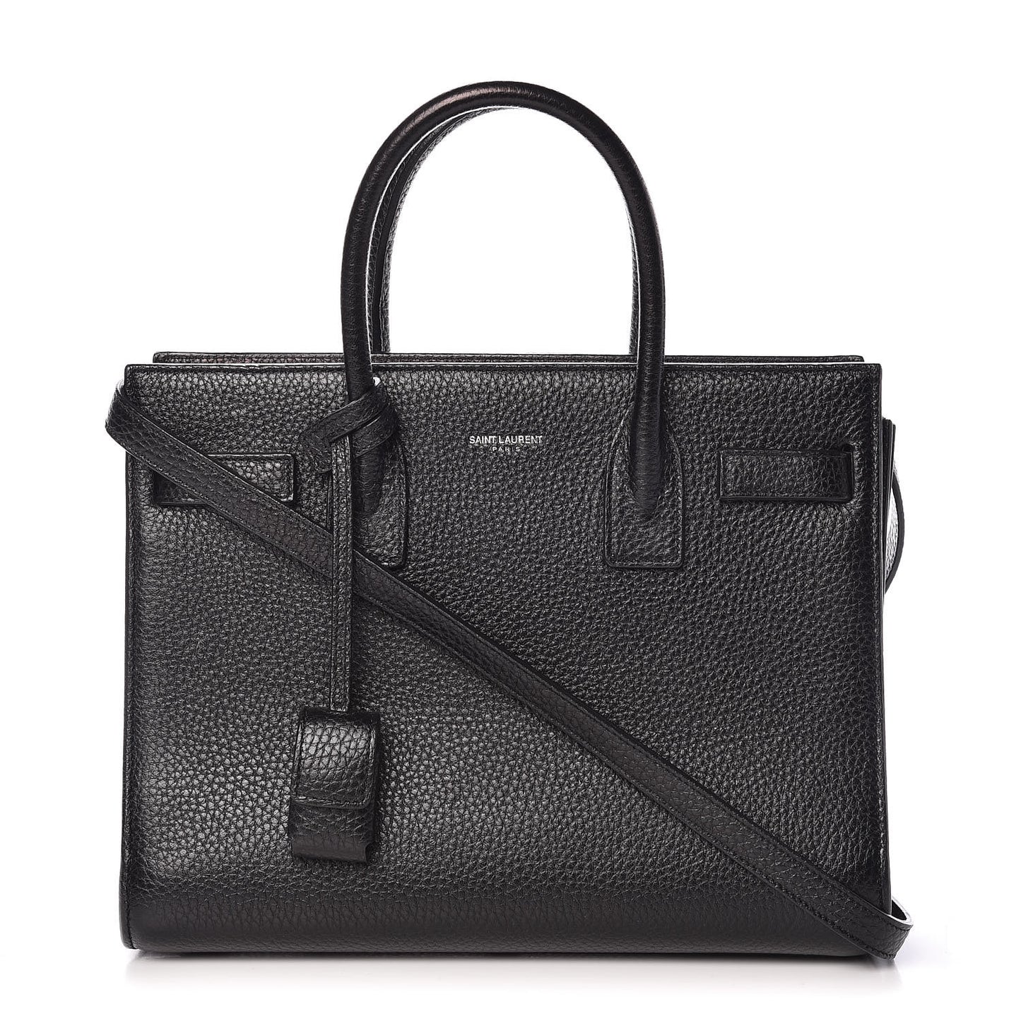Grained Calfskin Baby Sac De Jour Black