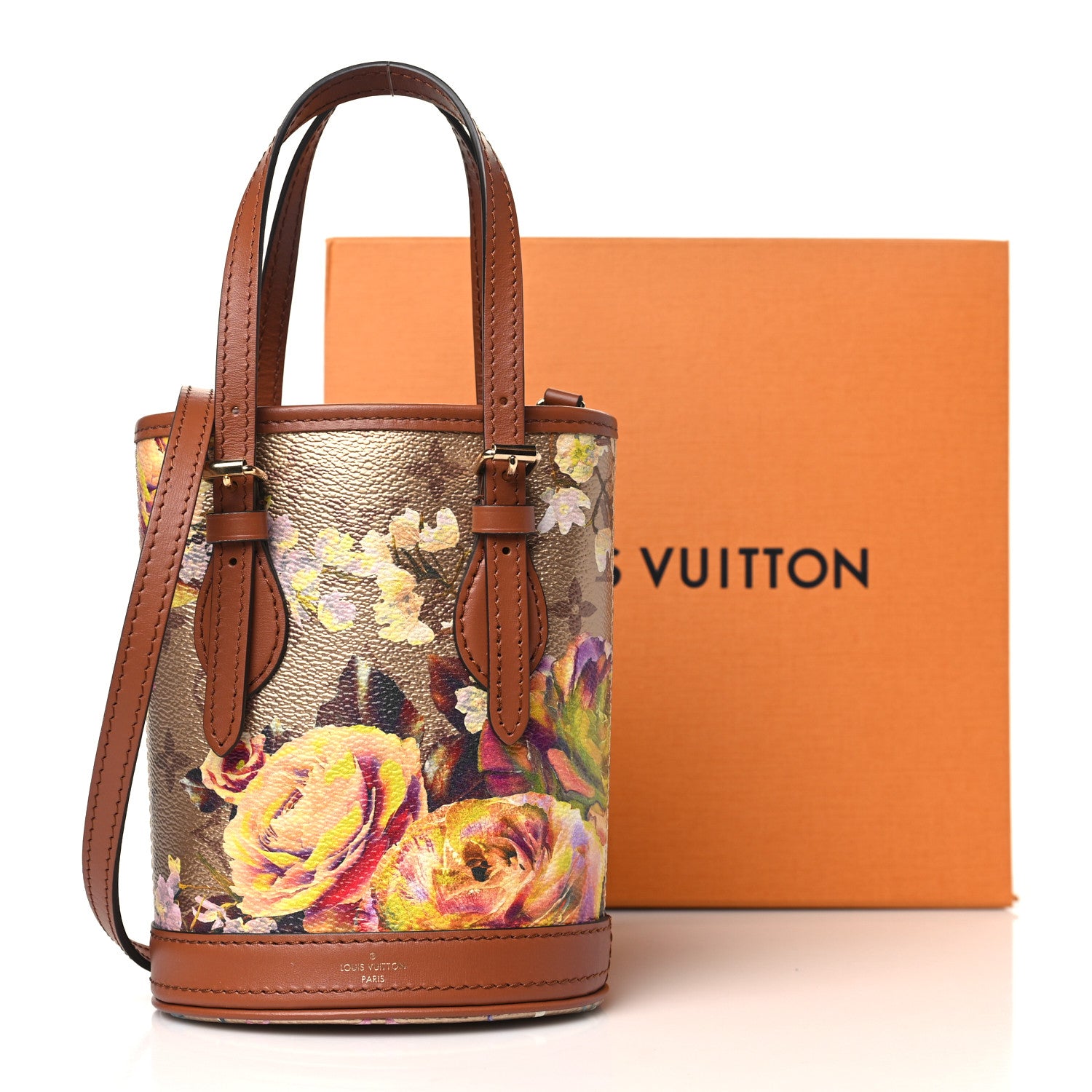 Louis Vuitton Metallic Monogram LV Garden Nano Bucket Bag Gold 11 of 11