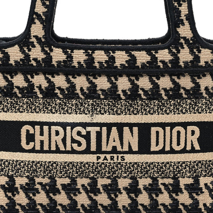 Christian Dior Canvas Houndstooth Embroidered Mini Book Tote Black 8 of 14