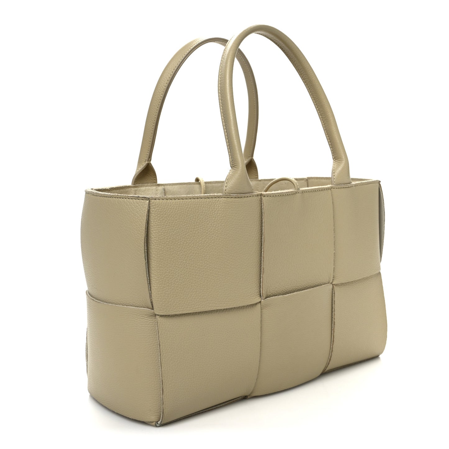 Grained Calfskin Intrecciato Medium Arco Tote Porridge