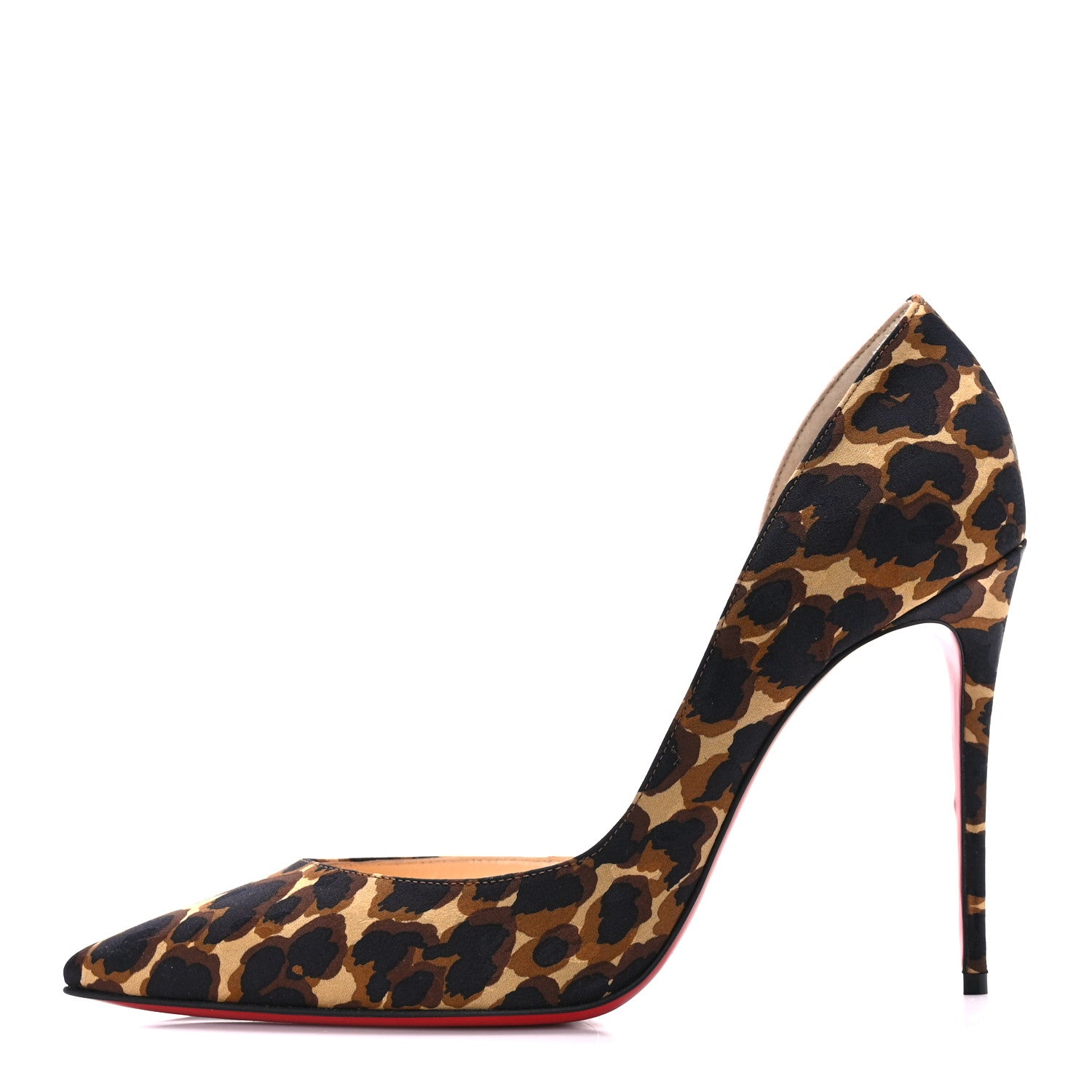 Christian Louboutin Silk Leopardi Iriza 100 Pumps 39.5 Marron 1 of 7