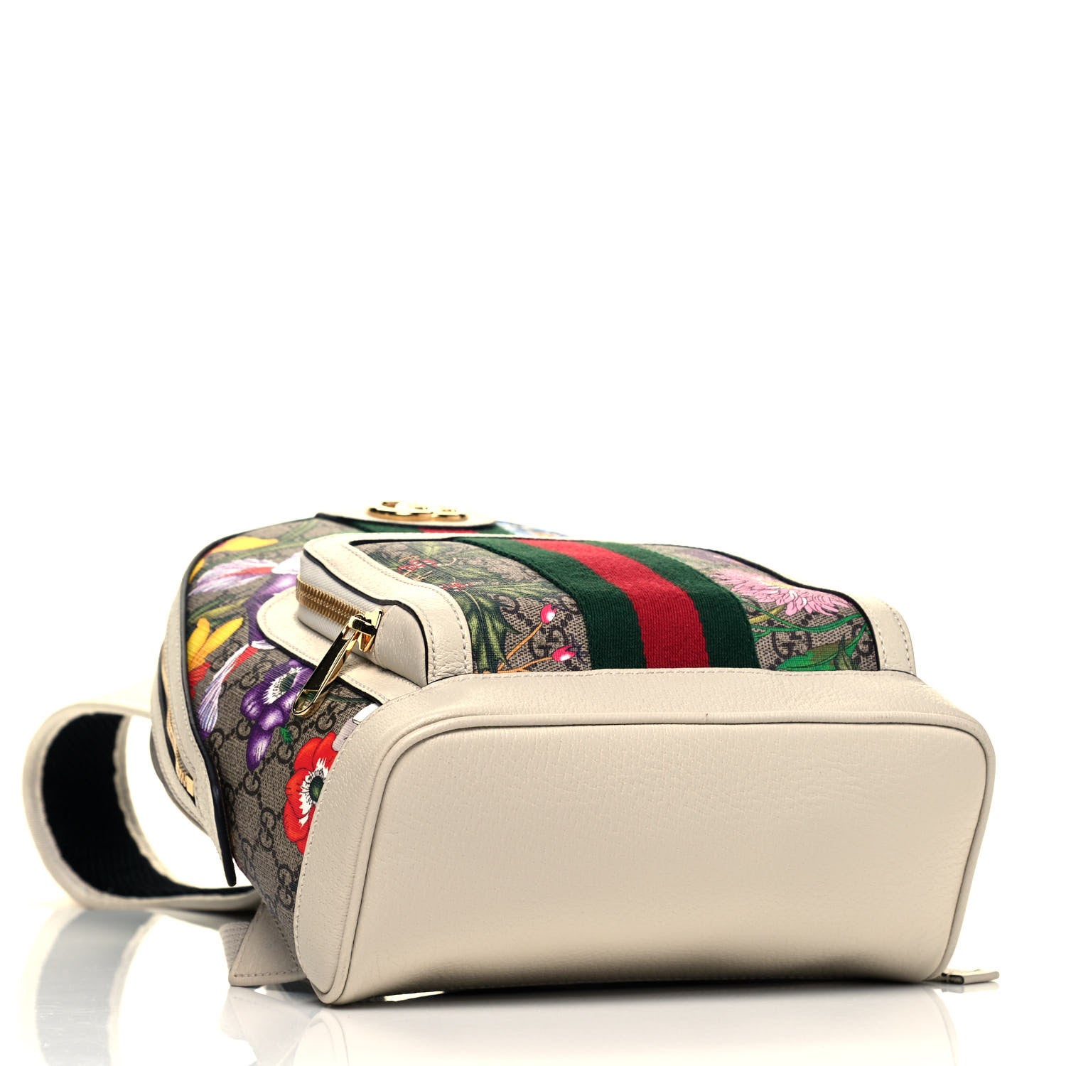 Gucci GG Supreme Monogram Flora Web Small Ophidia Day Backpack White 4 of 7
