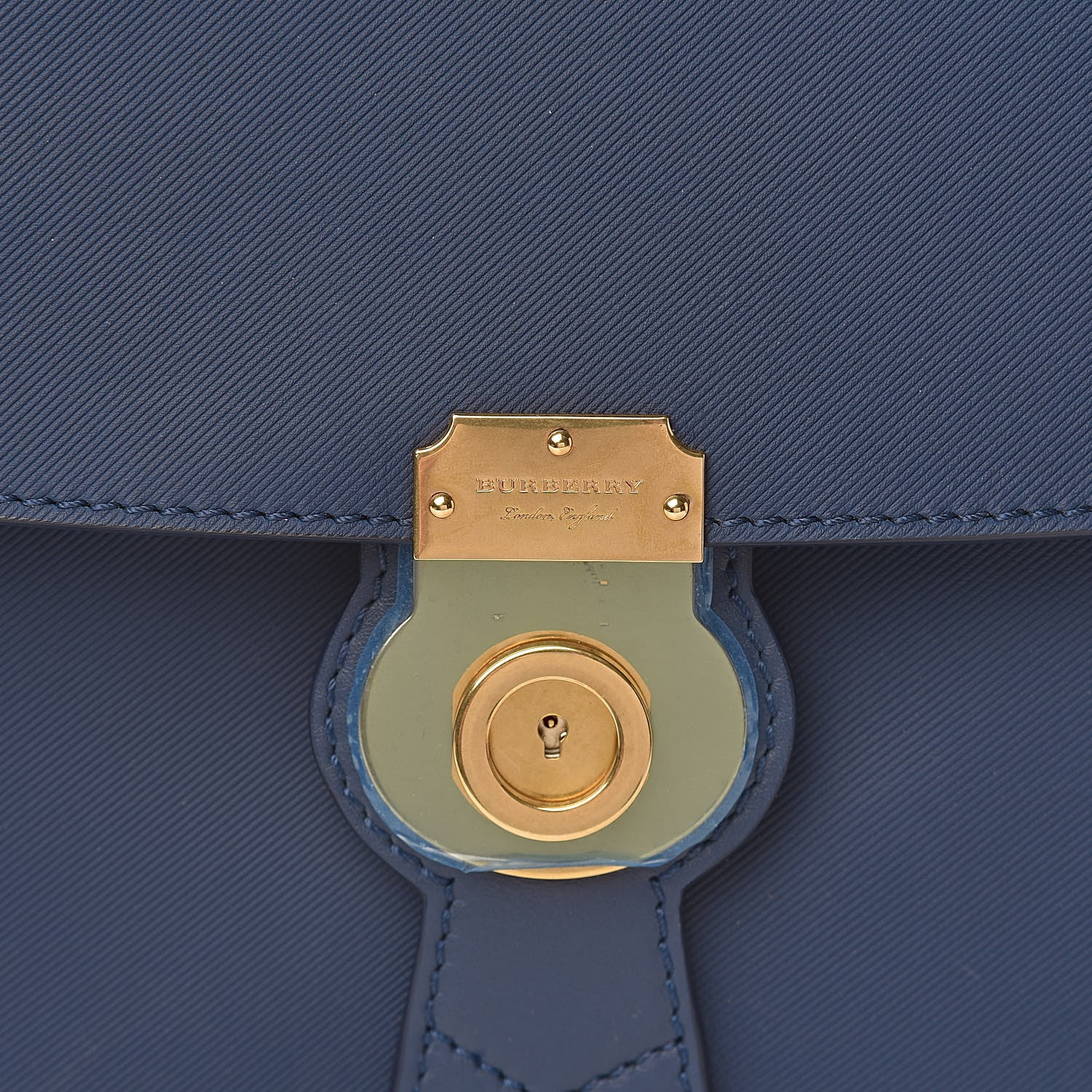 Burberry Trench Calfskin Medium DK88 Top Handle Bag Ink Blue 10 of 10