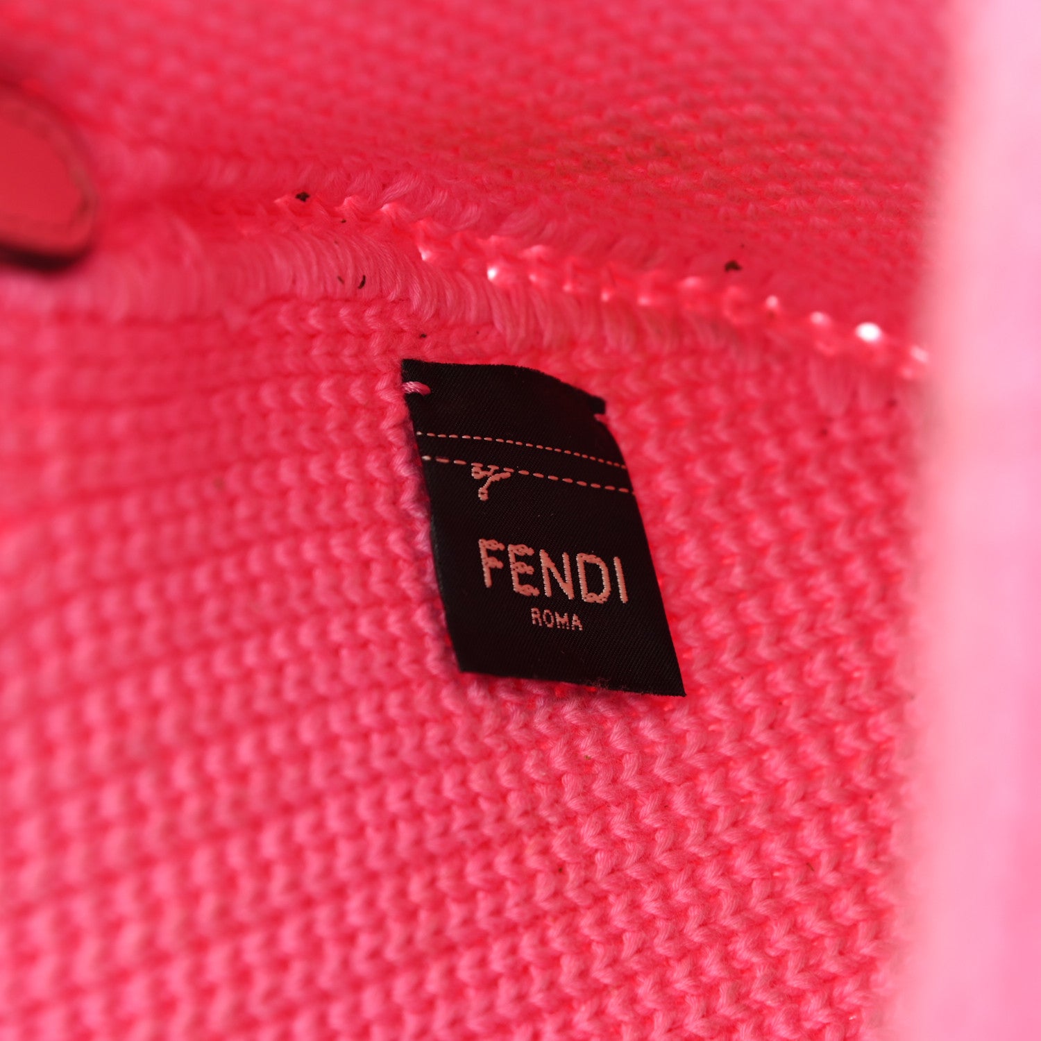 Fendi Fabric Crochet Vitello Grace Small Croissant Hobo Pink 7 of 13