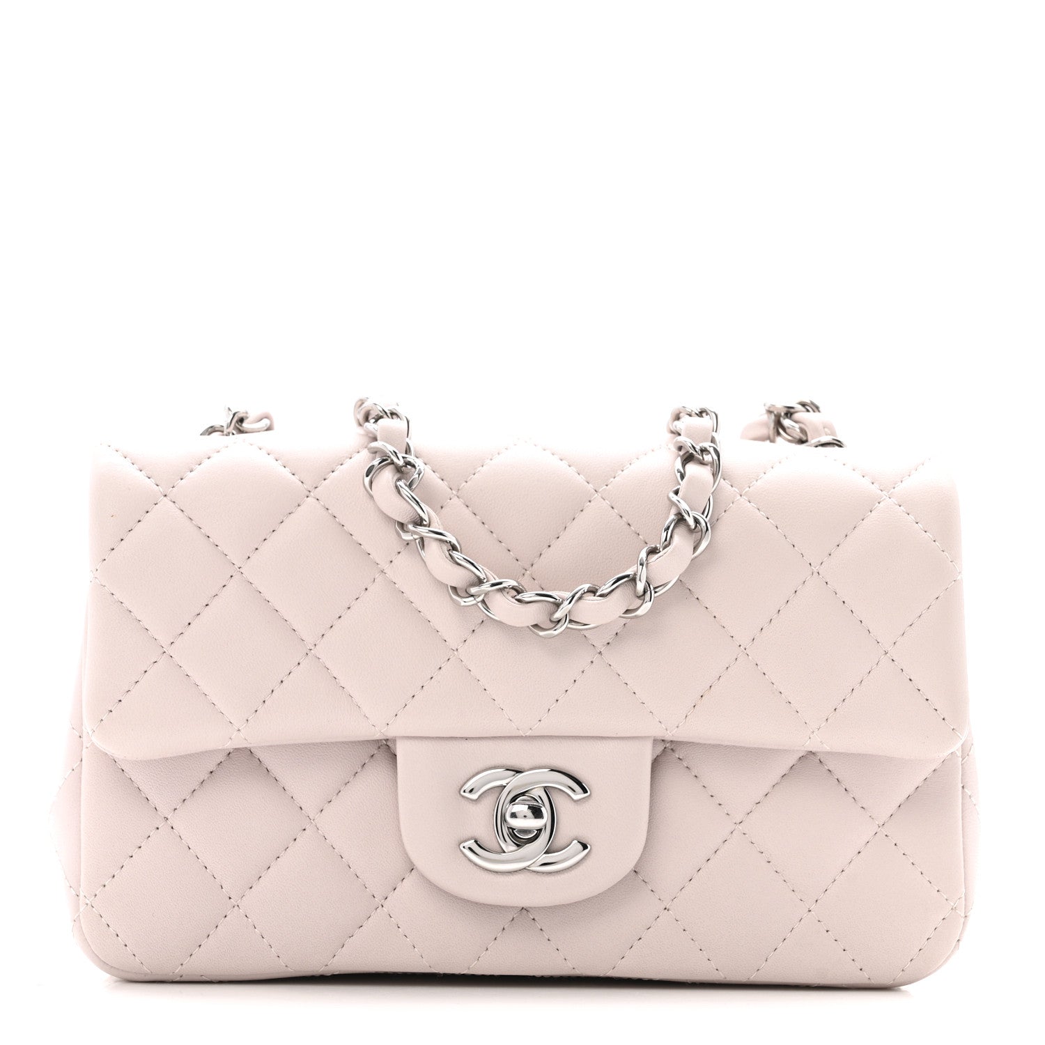 Chanel Lambskin Quilted Mini Rectangular Flap Light Purple 1 of 14