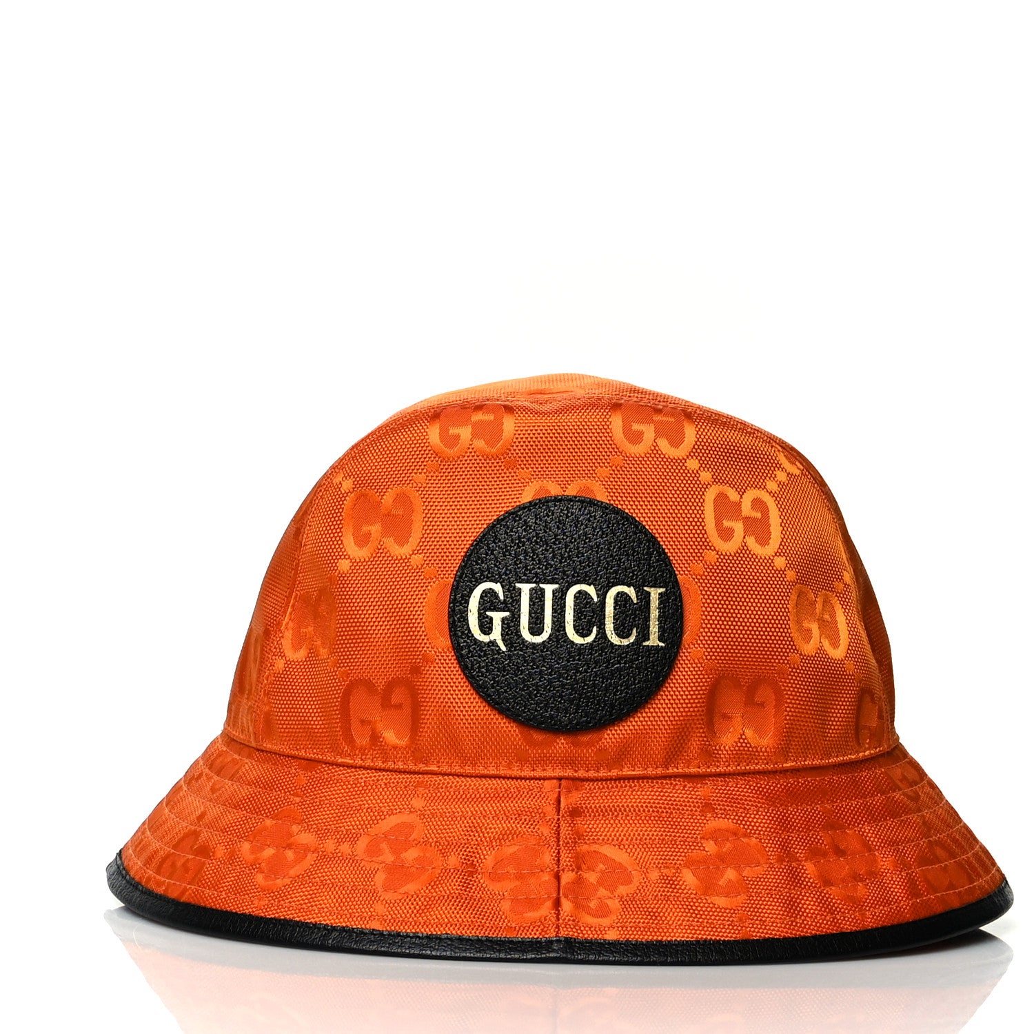 Gucci Econyl Nylon Monogram Off The Grid Bucket Hat M Orange Black 1 of 8