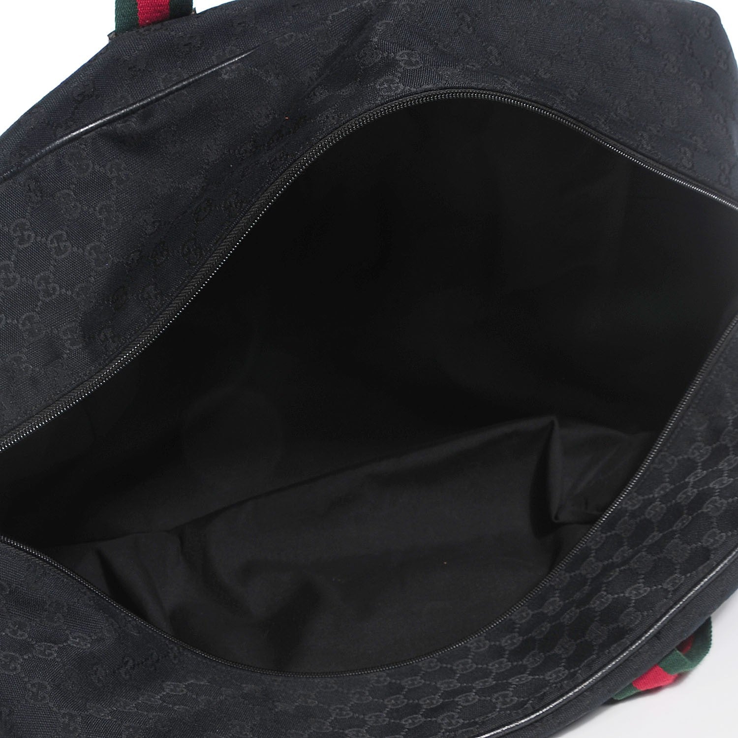 Gucci GG Monogram Web Large Collapsible Carry On Duffle Bag Black 5 of 7