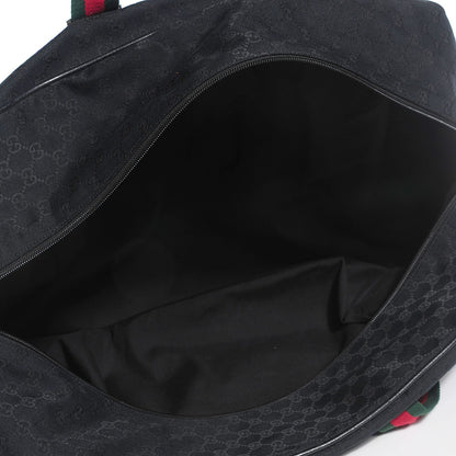 Gucci GG Monogram Web Large Collapsible Carry On Duffle Bag Black 5 of 7