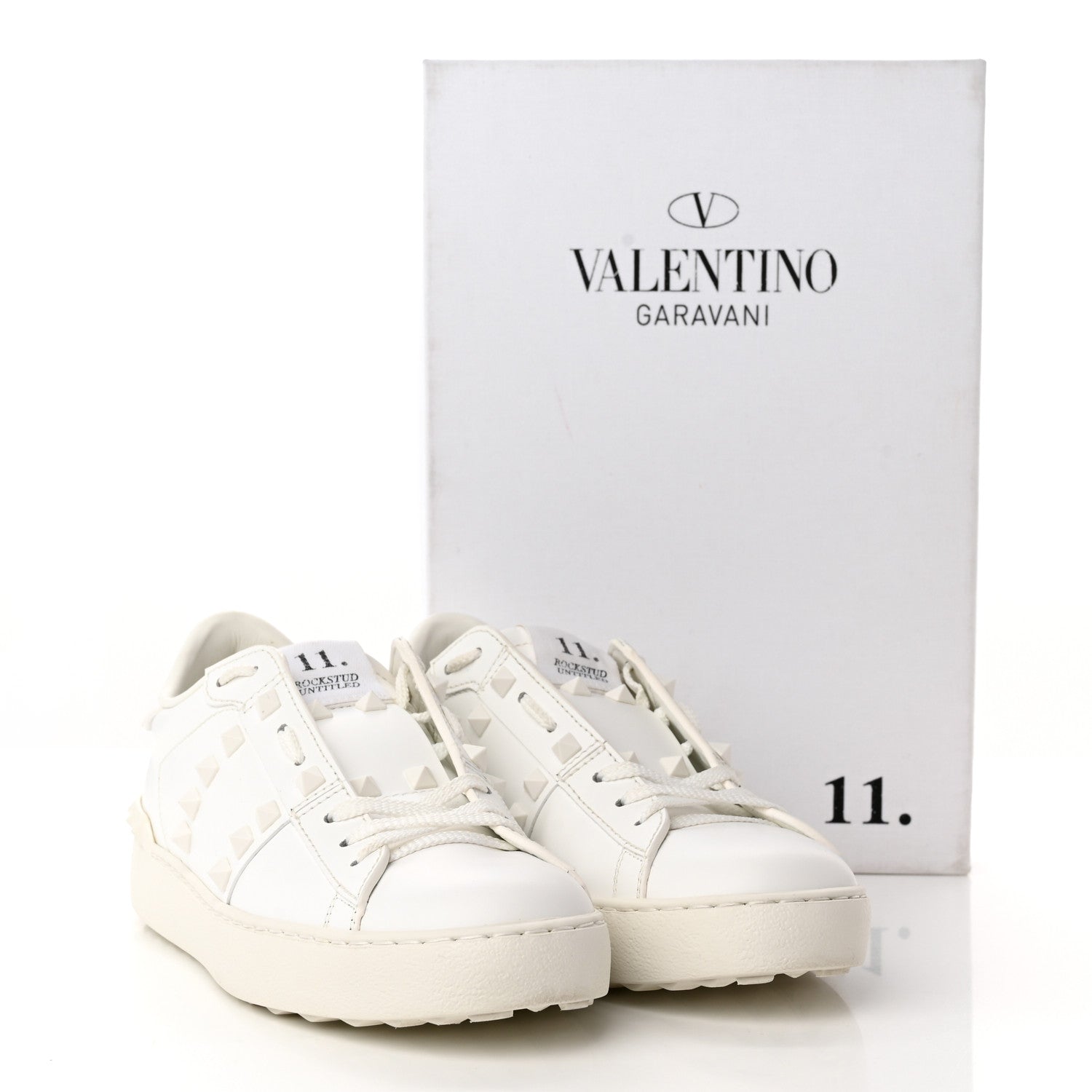 Valentino Garavani Calfskin Rockstud Untitled Open Sneakers 37 White 15 of 15