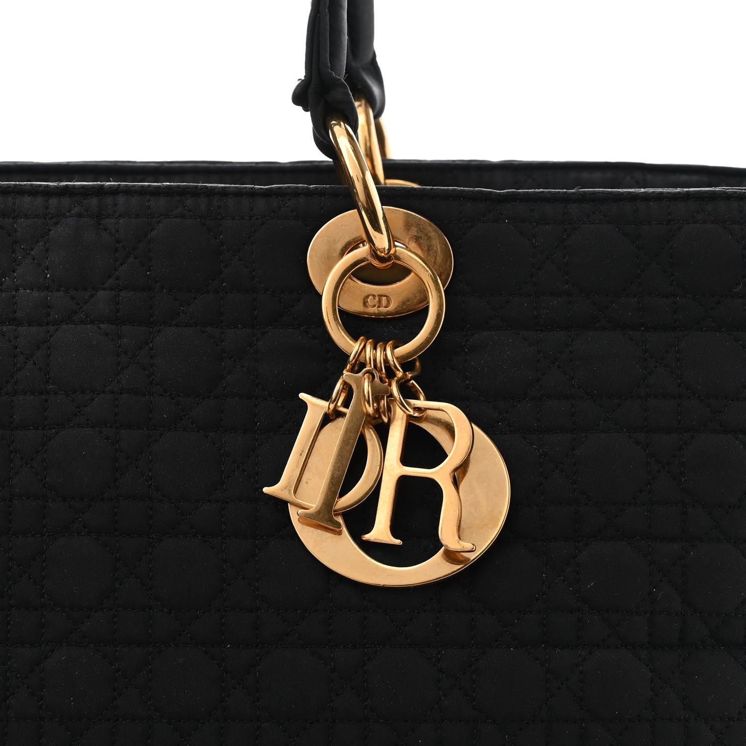 Christian Dior Nylon Cannage Large Lady Dior Tote Black 8 of 12