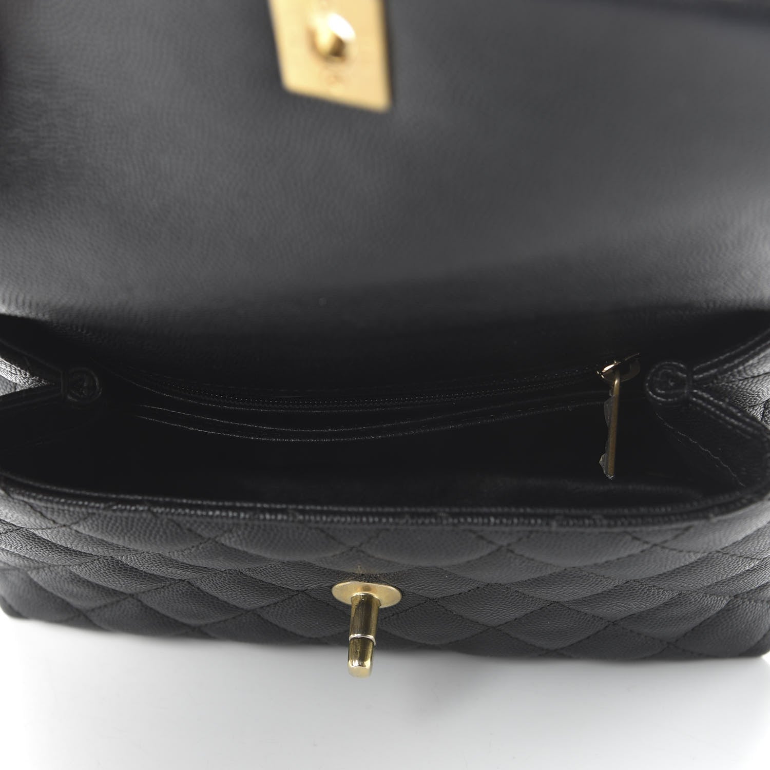 Chanel Caviar Lizard Embossed Quilted Mini Coco Handle Flap Black 5 of 10