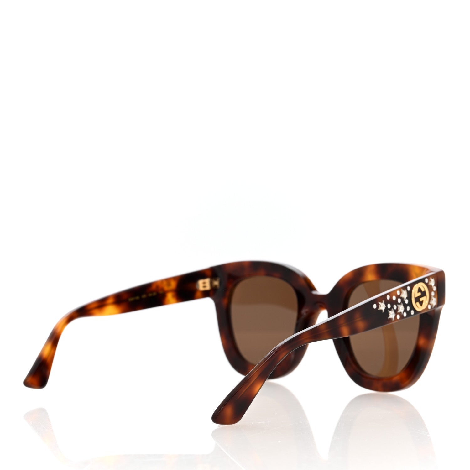 Gucci Acetate Stars Cat Eye Sunglasses GG0116S Havana 4 of 6