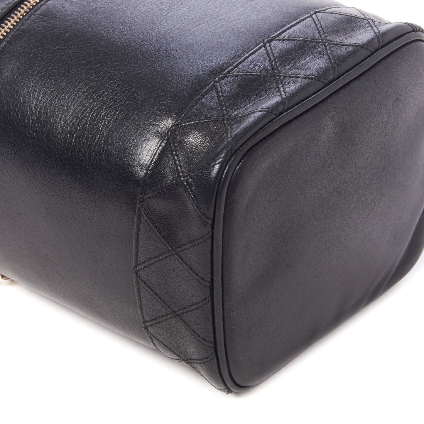 Lambskin Vanity Cosmetic Case Black