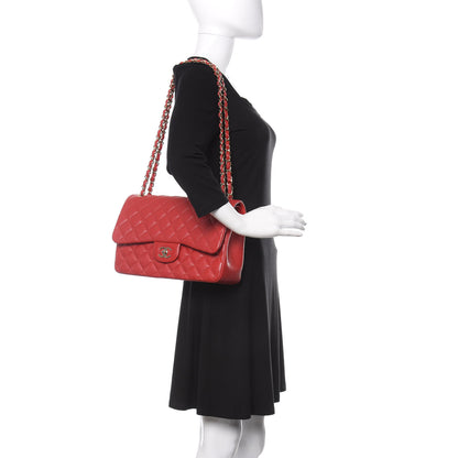 Chanel Caviar Quilted Jumbo Double Flap Red 2 of 11