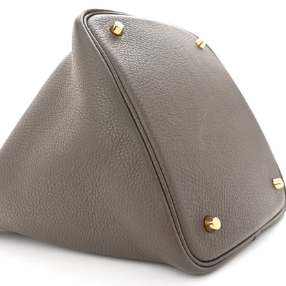 Hermes Taurillon Clemence Picotin Lock 22 MM Gris Asphalte 9 of 12