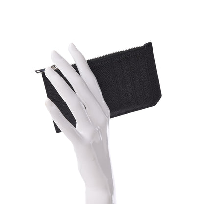 Saint Laurent Grained Calfskin 5 Fragments Zip Pouch Card Holder Black 2 of 7