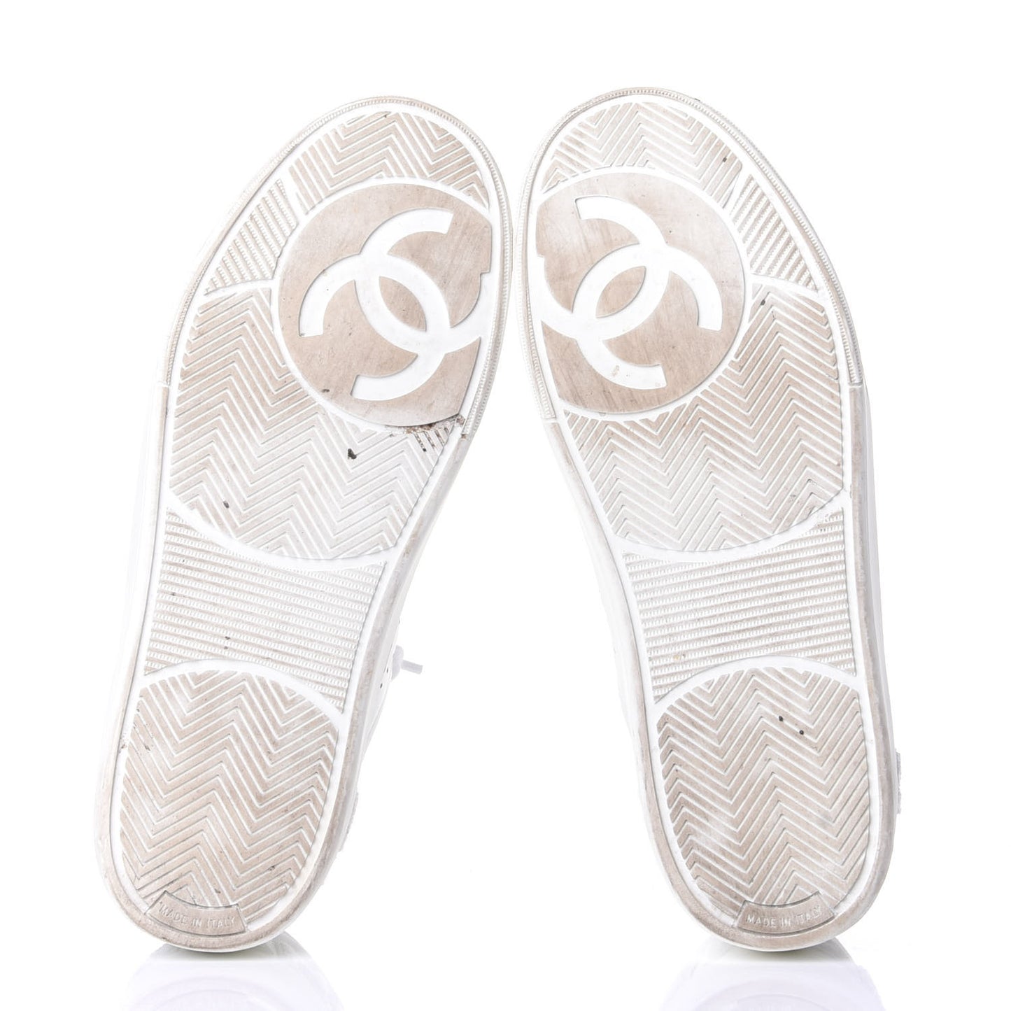 Calfskin Womens Logo Sneakers 38 White