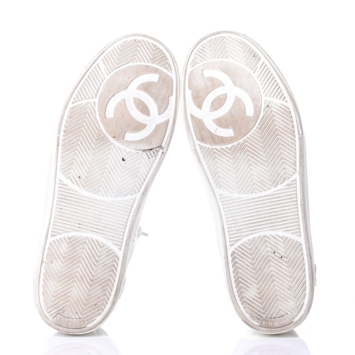 Chanel Calfskin Womens Logo Sneakers 38 White 7 of 10