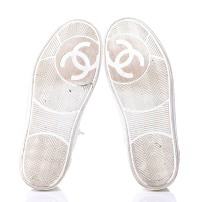 Chanel Calfskin Womens Logo Sneakers 38 White 7 of 10