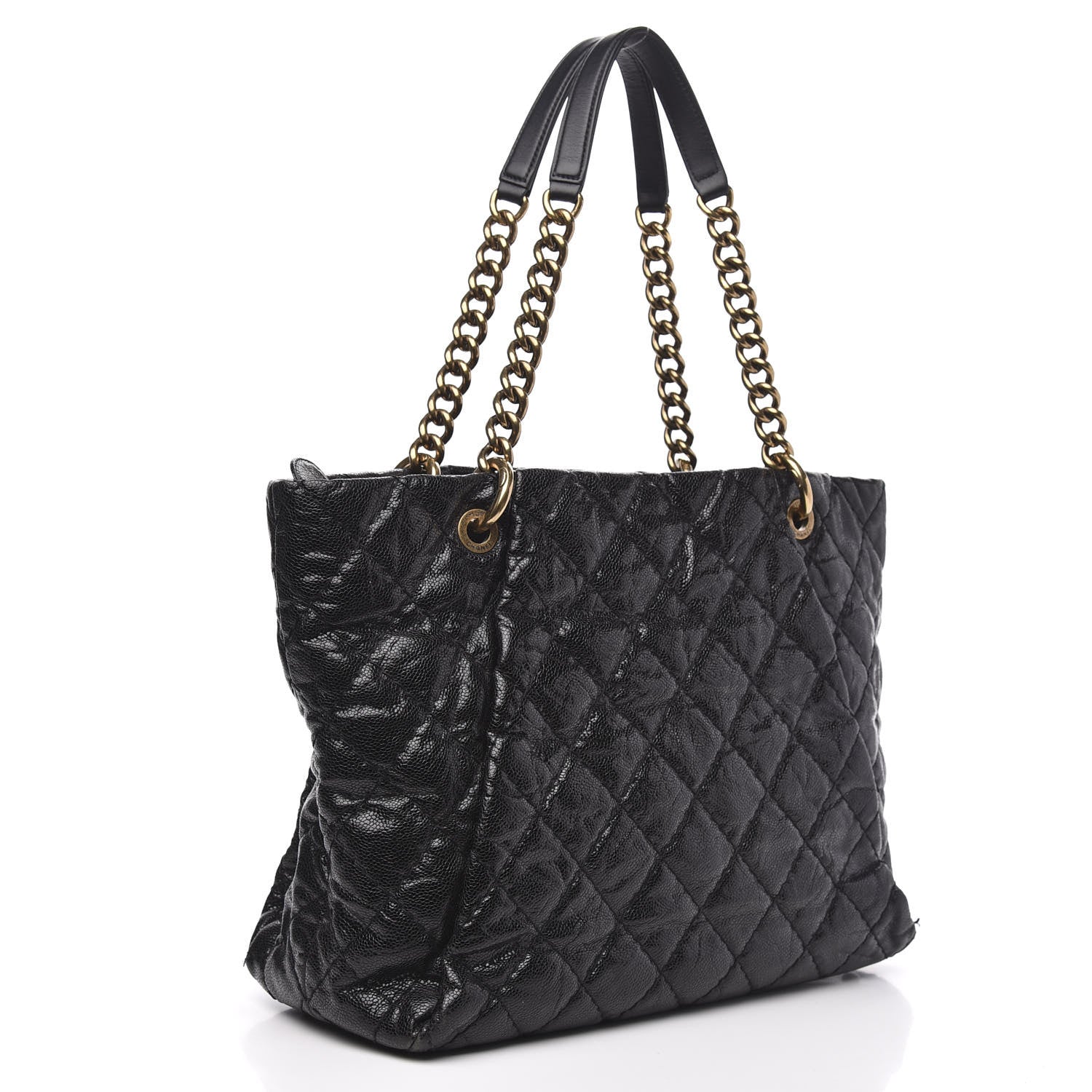 Chanel Glazed Caviar Coco Pleats Tote Black 3 of 15