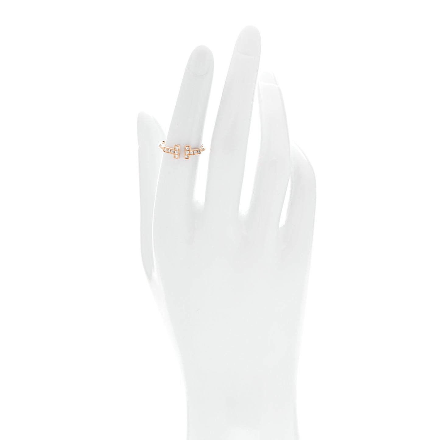 18K Rose Gold Diamond T Wire Ring 51 5.75
