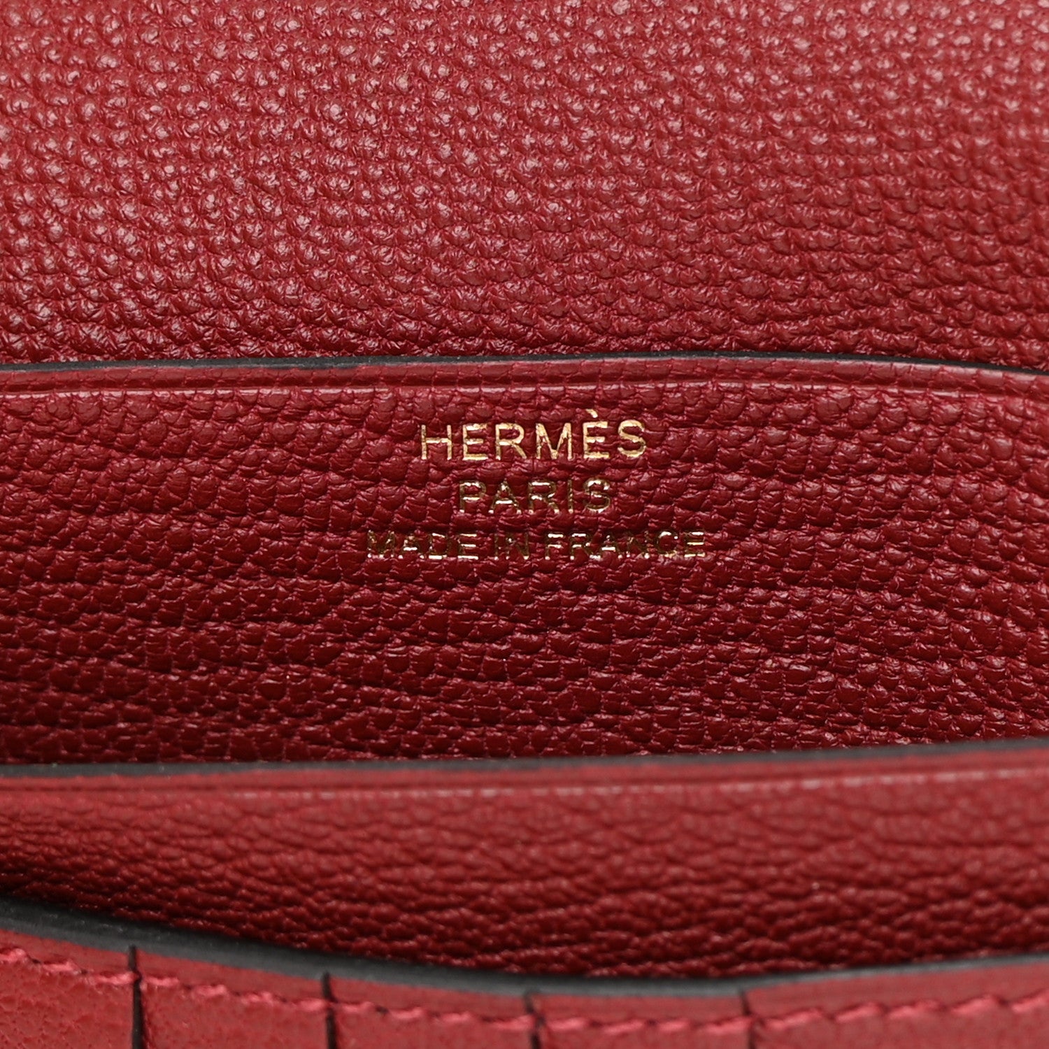Hermes Chevre Mysore Bearn Compact Wallet Rouge H 6 of 9