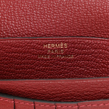 Hermes Chevre Mysore Bearn Compact Wallet Rouge H 6 of 9