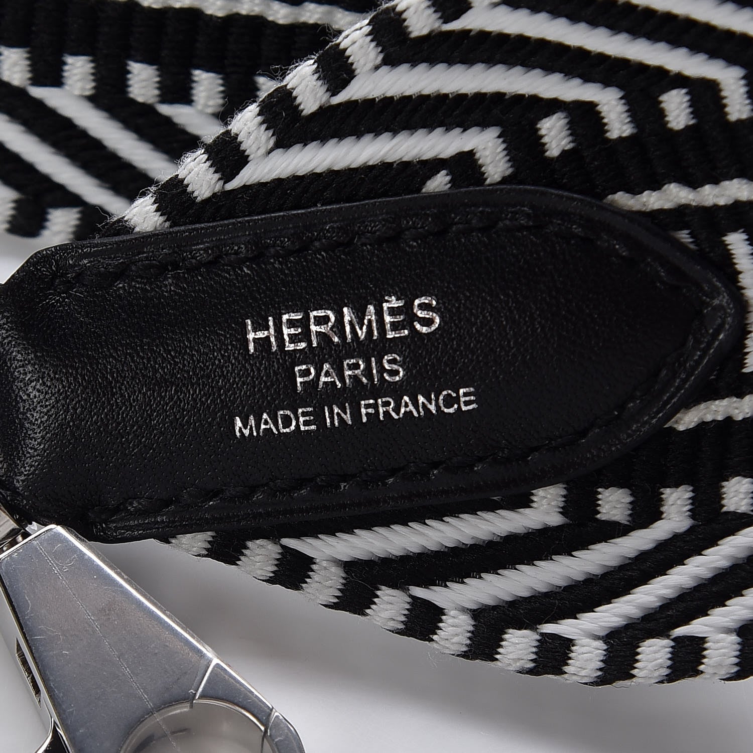 Hermes Toile Swift 50mm Sangle Cavale Shoulder Strap Black Ecru 4 of 5