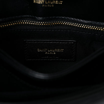Saint Laurent Calfskin Y Quilted Monogram Toy Loulou Crossbody Bag Black 7 of 12