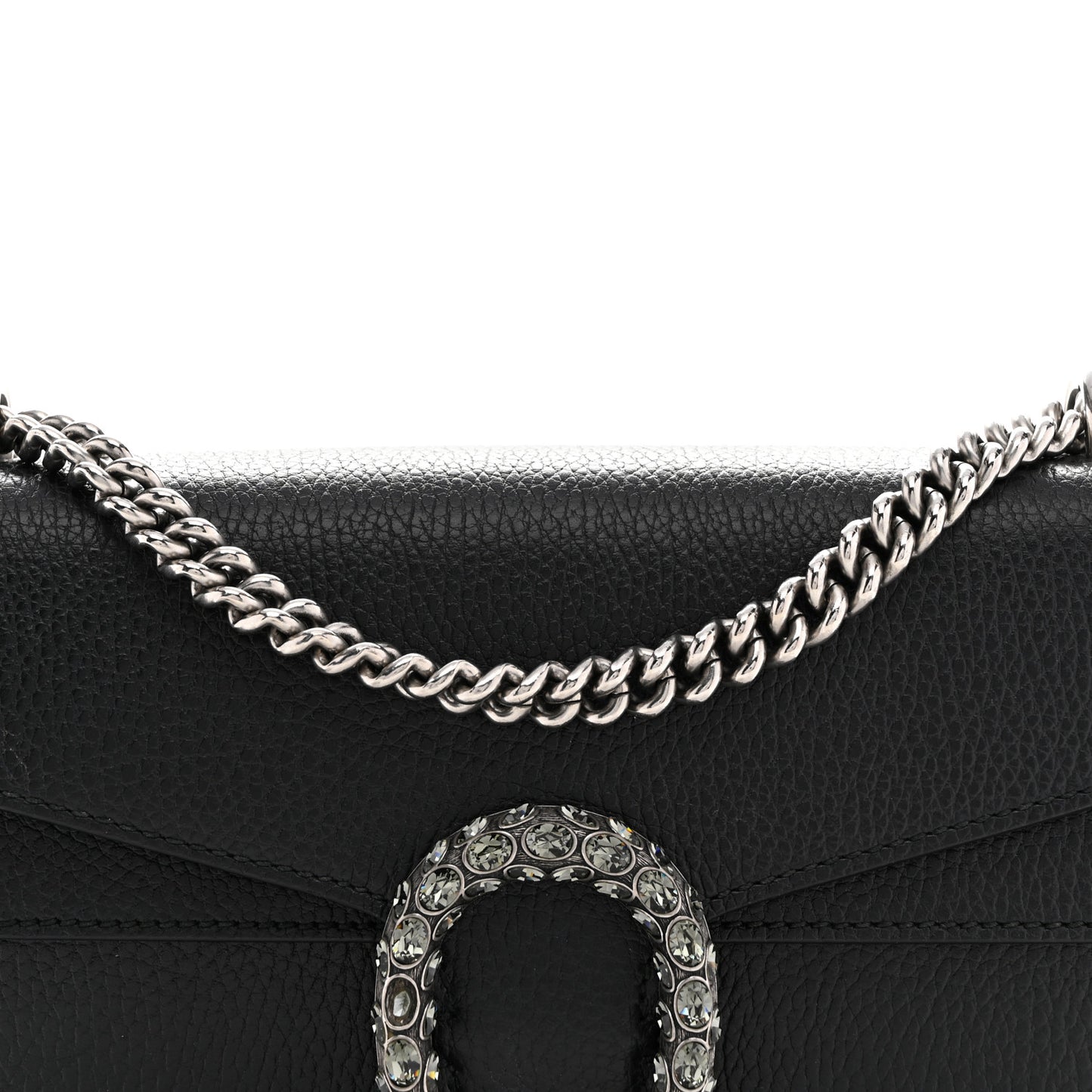 Pebbled Calfskin Small Dionysus Shoulder Bag Black